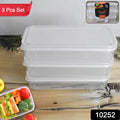 Plastic Lunch Box Set – 3-Piece Square Storage | Konvex