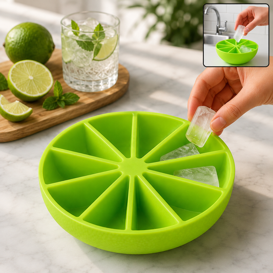 Lemon Shape Silicone Ice Cube Tray – 8-Slot Flexible Mold