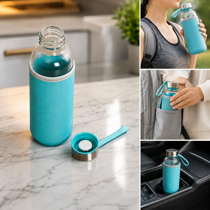 Glass Water Bottle 500ml – Leakproof & Portable | Own Hydrate