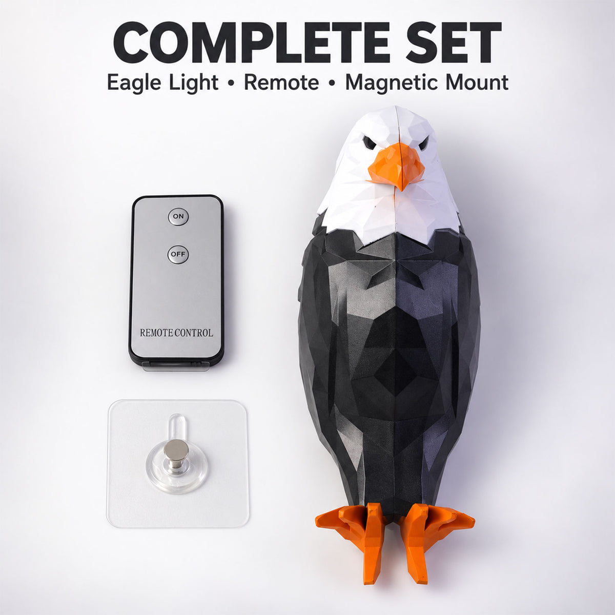 Eagle Shaped LED Ambient Wall Light with Remote and Magnetic Holder (1 Pc Set)
