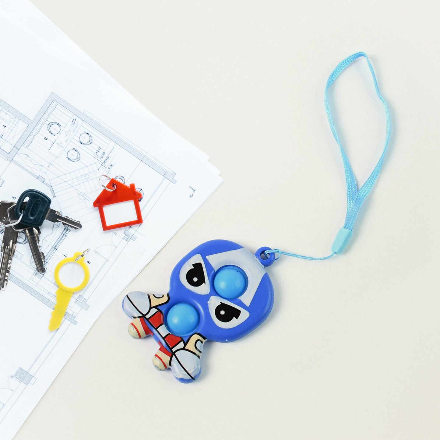 Silicone Fidget Sensory Stress Reliever Keychain Toy (1 Pc)