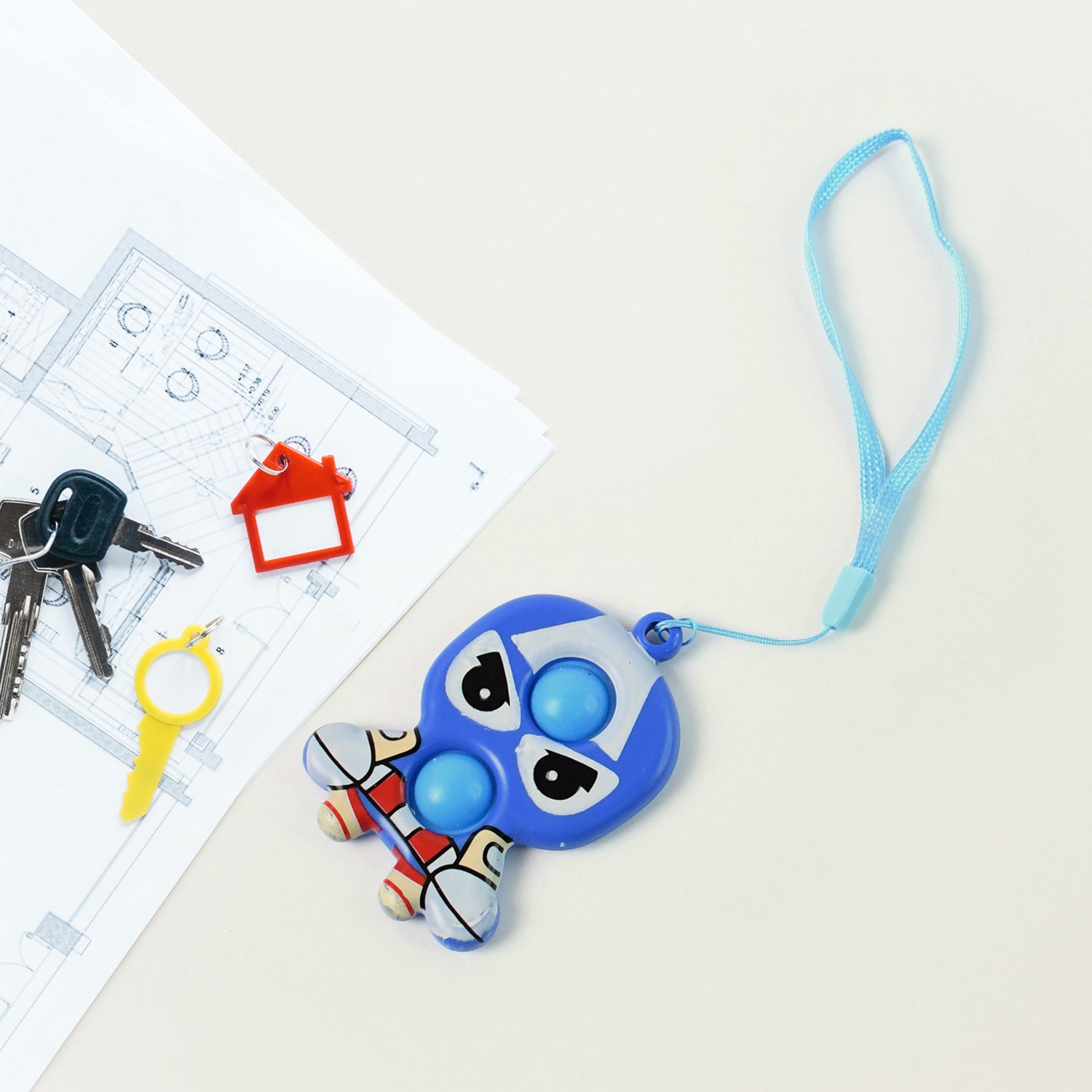Silicone Fidget Sensory Stress Reliever Keychain Toy (1 Pc)
