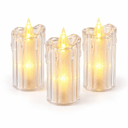 Decorative Flameless LED Candles with Warm Glow for Home and Events (3 Pc Set)