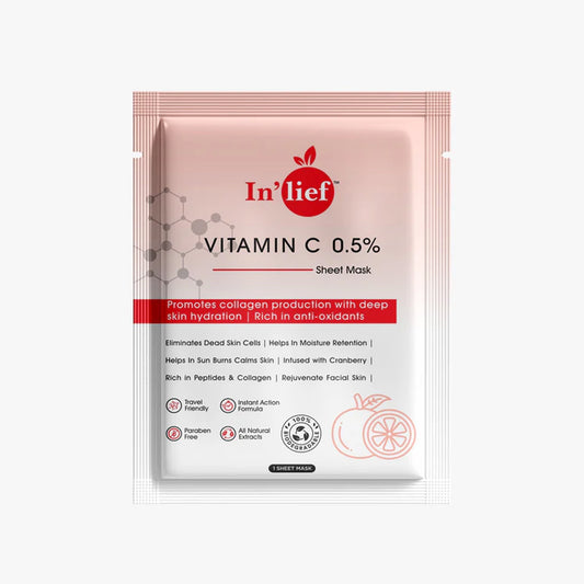 In'lief Hydrating & Brightening Sheet Face Mask  (1 Pc, Assorted)