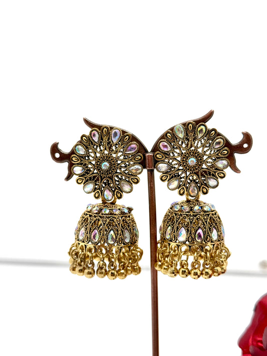 Traditional Diamond Jhumka Earrings