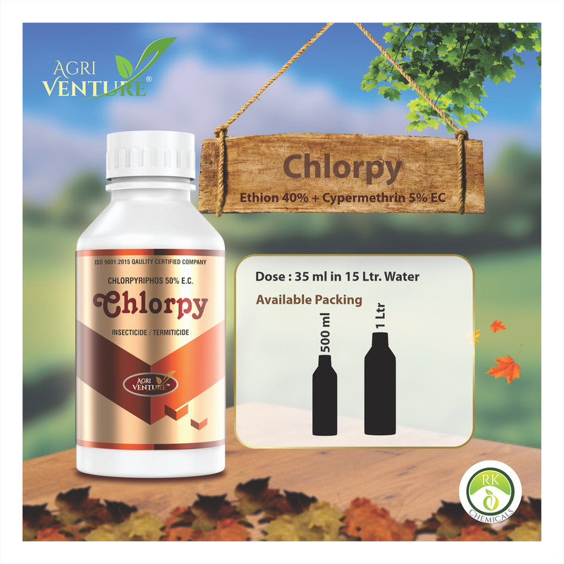 AgriVenture CHLORPY ( Chlorpyrifos 50% EC) Contact And Stomach Action Insecticide(500 Gm,1000Gm)