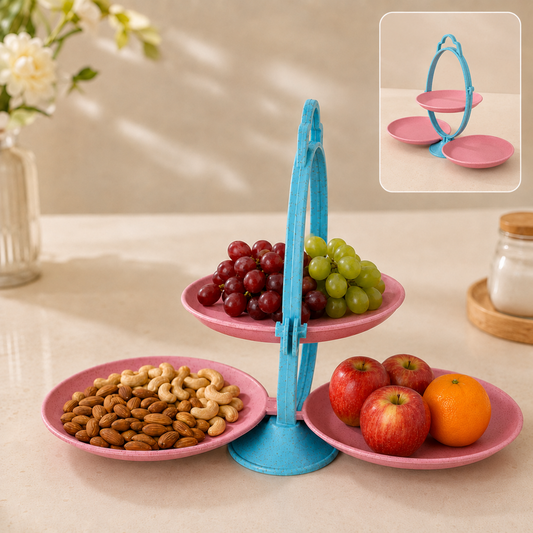 Foldable Fruit Plate – Space-Saving Multi-Use Kitchen Organizer
