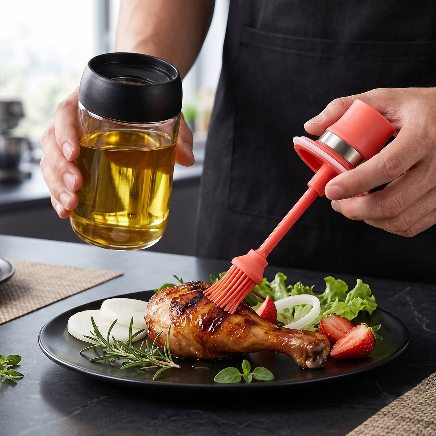 oil dispenser brush cooking application