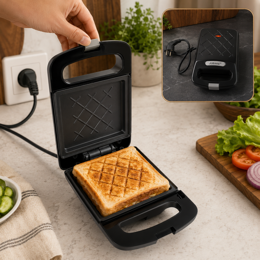 Sandwich Maker – Non-Stick Plates, Indicator Lights, 500W | ChefMates