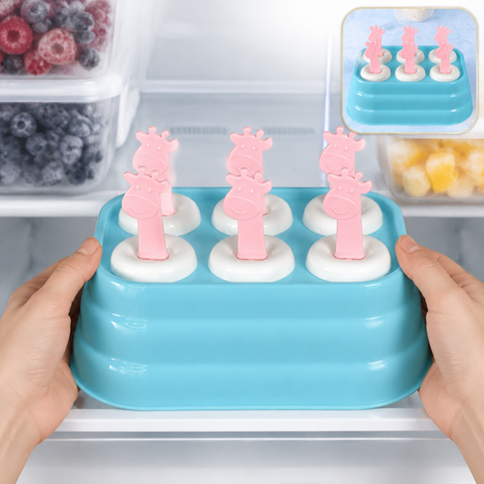 Giraffe-Shaped Ice Cube Molds – 6-Cavity Popsicle Maker | Bake & Dwell