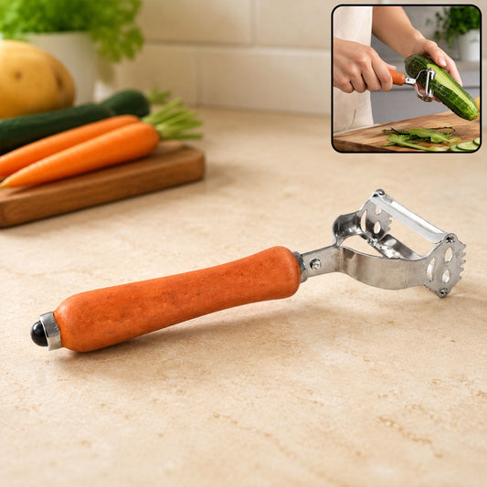 Vegetable Peeler with Wooden Handle – Sharp Steel Blade