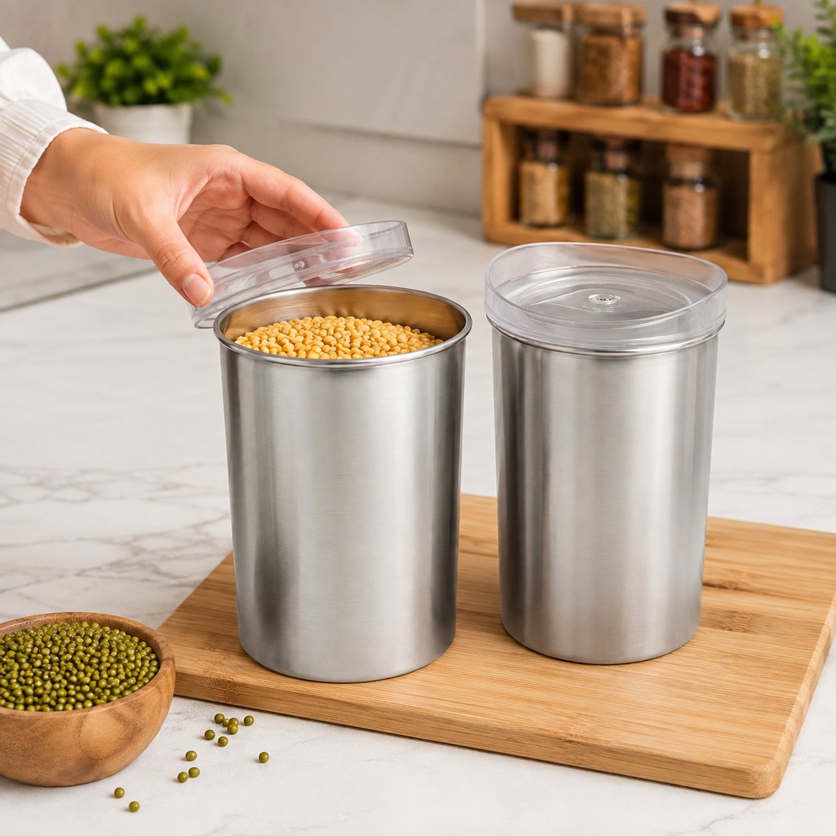 Stainless Steel Airtight Containers – 2 Pc Set (500ml Each) | Konvex