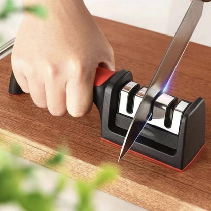4 Stage Knife Sharpener Manual Kitchen Sharpening Tool with Non-Slip Base (1 Pc)