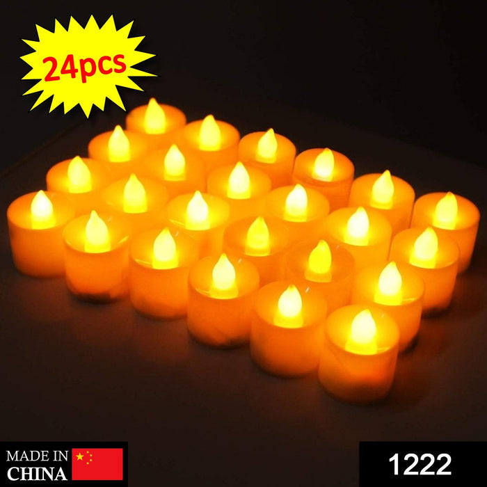 1222  Festival Decorative - LED Tealight Candles (White, 24 Pcs)