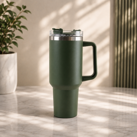 Insulated Travel Mug – 1200ML Large Capacity with Handle & Straw