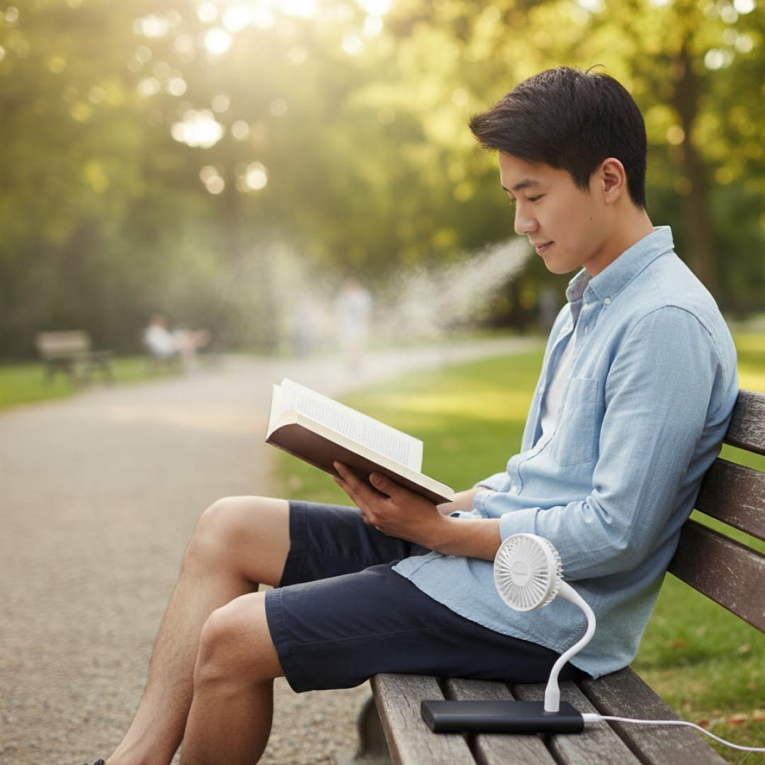Portable Mini USB Fan, USB Ligh & USB 3 HUB / Port Combo
