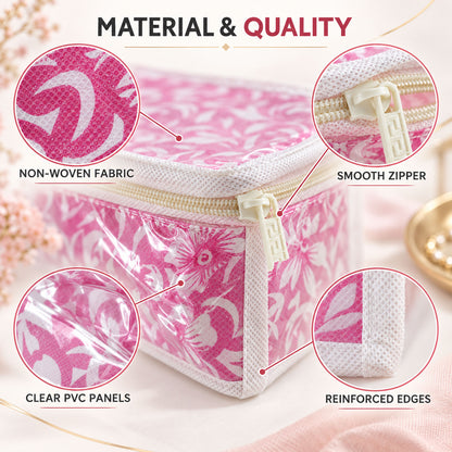 11 in 1 jewellery organizer kit - fabric and zipper details