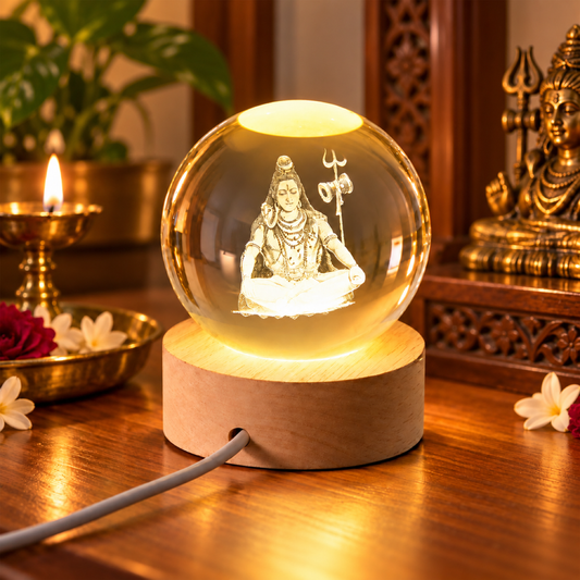 3D Crystal Ball Lamp – Unique Home Decor Night Light | Deodap — 12693_mahadev_crystal_ball_lamp showcase image