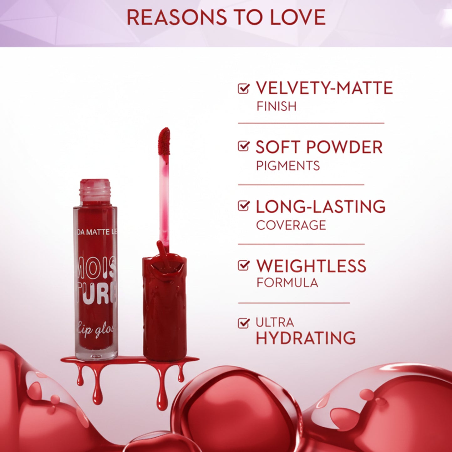 High-Pigment Matte Liquid Lip Gloss for Women (1 Pc)