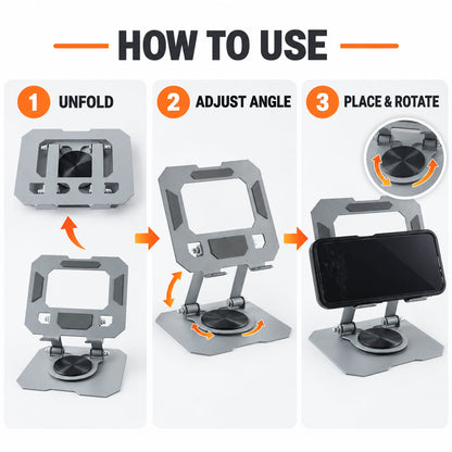 Foldable metal phone and tablet holder - setup guide
