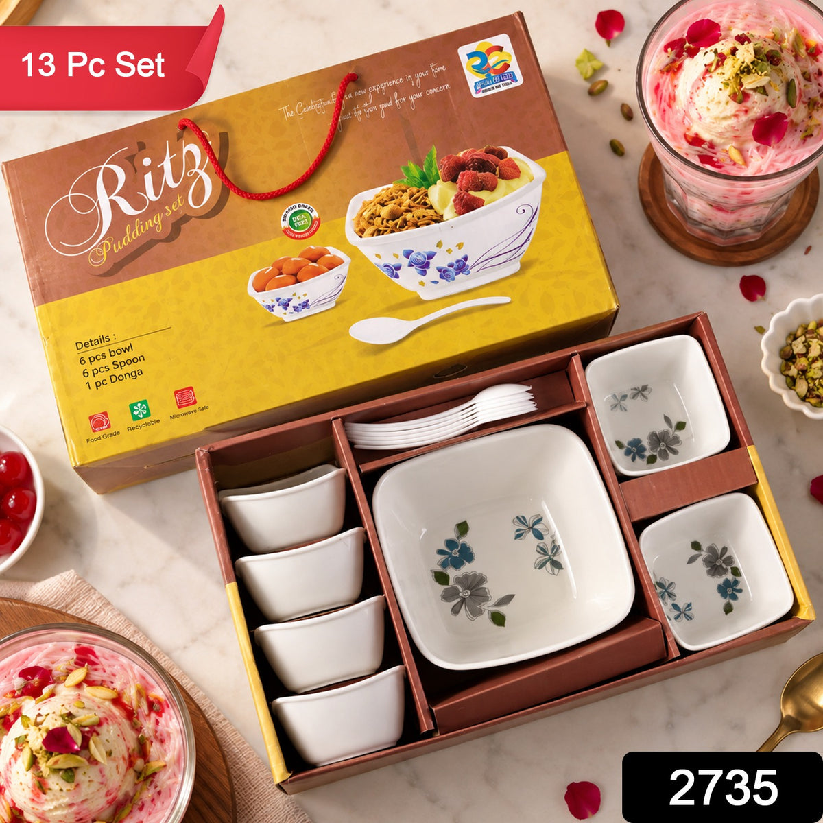Pudding Serving Set – 13 Pc Cutlery for Desserts | Storenzo