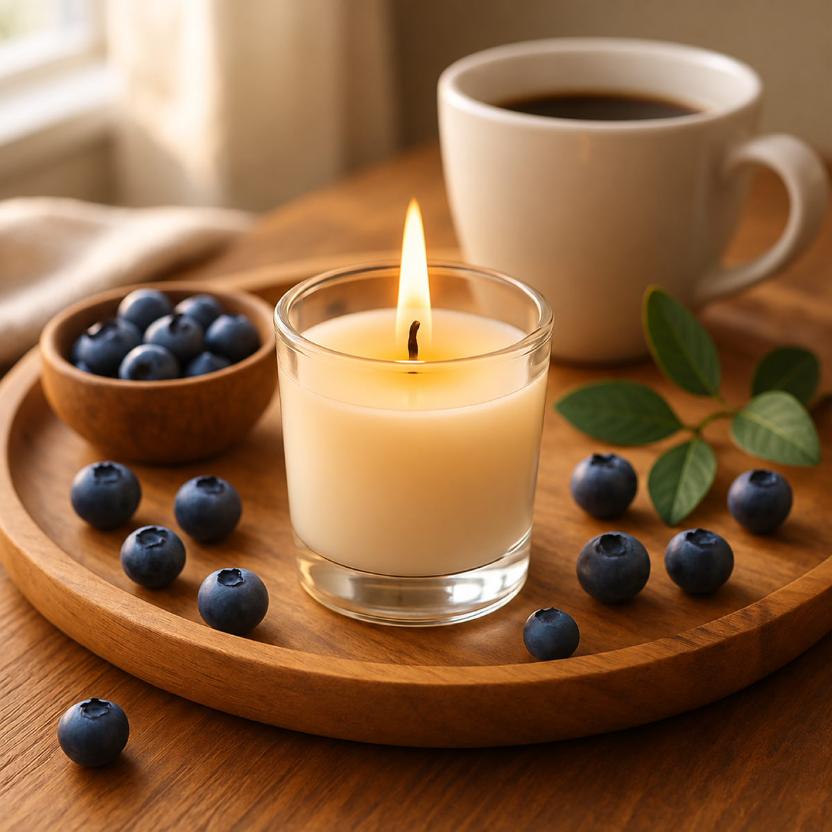 Blueberry Scented Candle – Soy-Blend Votive in Glass, 50gm