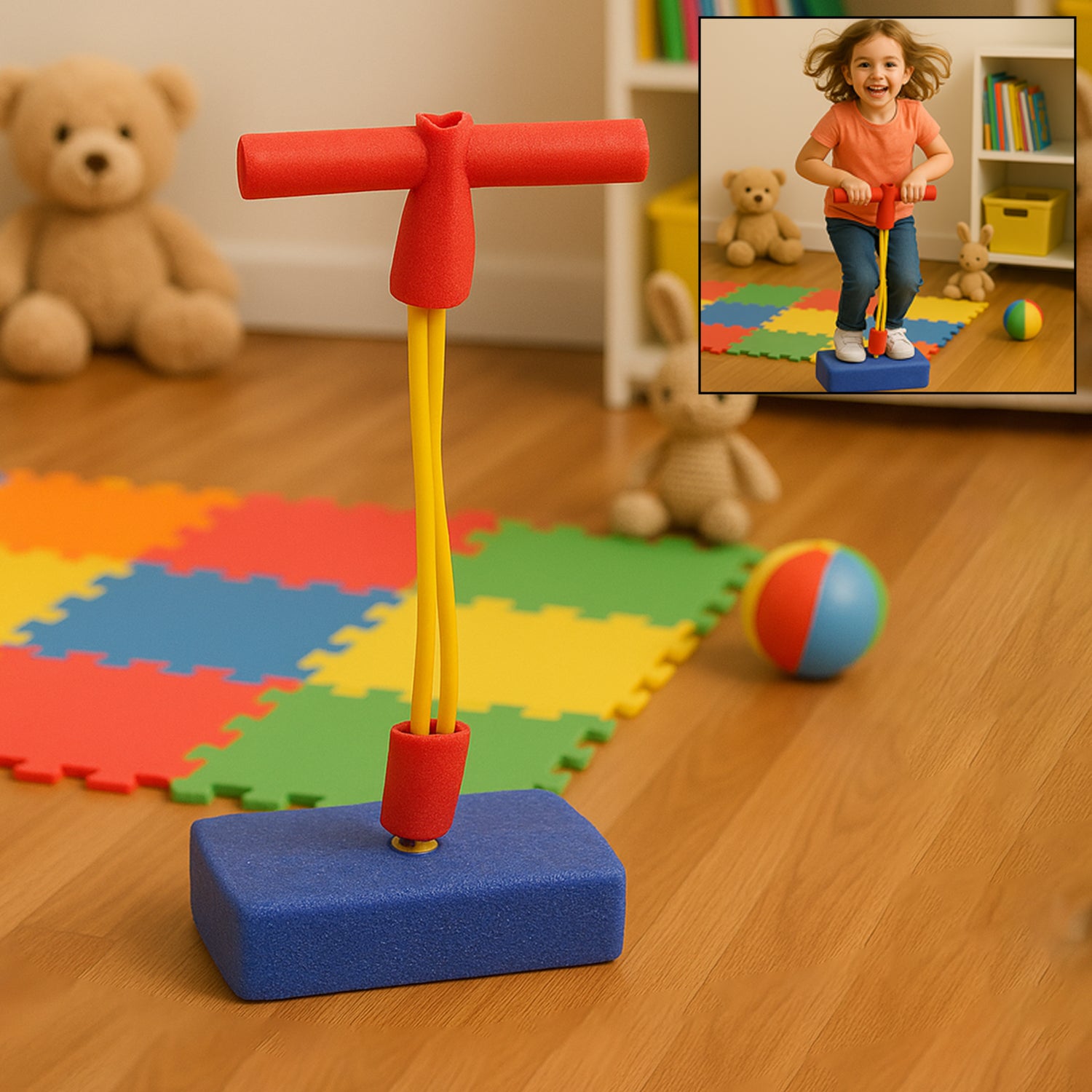 न्यू बाउंस द्वारा बच्चों के लिए क्रिएटिव फिटनेस जम्पर | टॉडलर्स के लिए सुरक्षित, उछाल वाला खिलौना | बच्चों के लिए मज़ेदार फोम हॉपर | प्रत्येक हॉप के साथ चीख़ता है | लड़कियों और लड़कों के लिए बढ़िया उपहार (1 पीस)