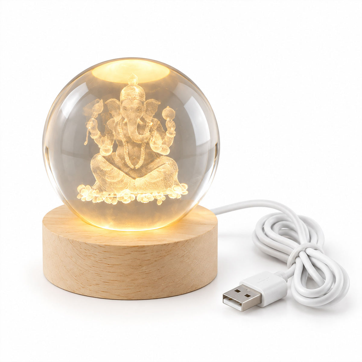 Ganpati Decorative Crystal LED Lamp