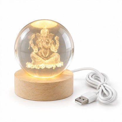 Ganpati Decorative Crystal LED Lamp