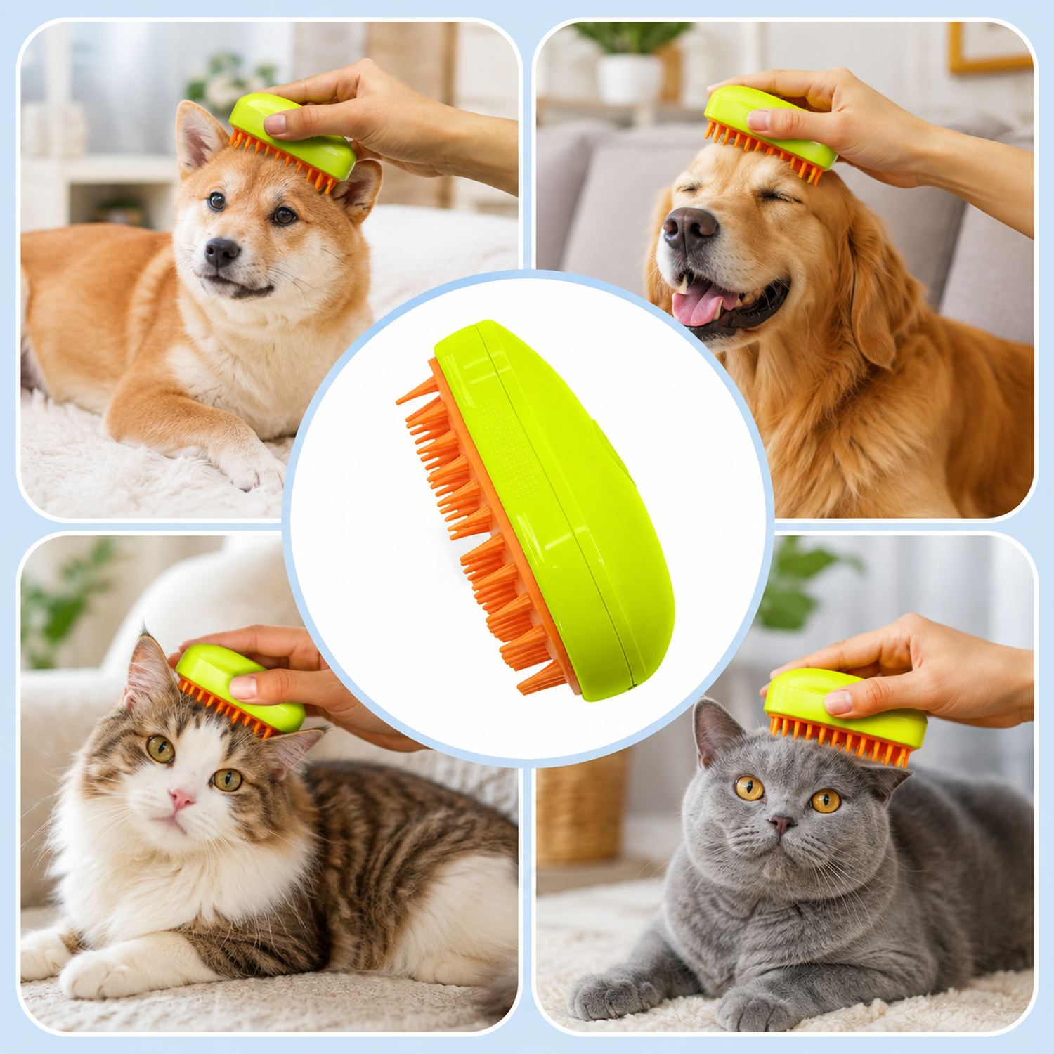 Cat Steamy Brush – 3-in-1 Pet Grooming & Hair Removal Tool