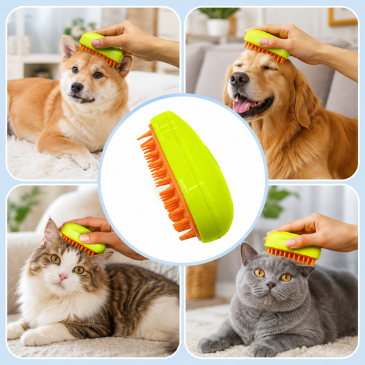 Cat Steamy Brush – 3-in-1 Pet Grooming & Hair Removal Tool