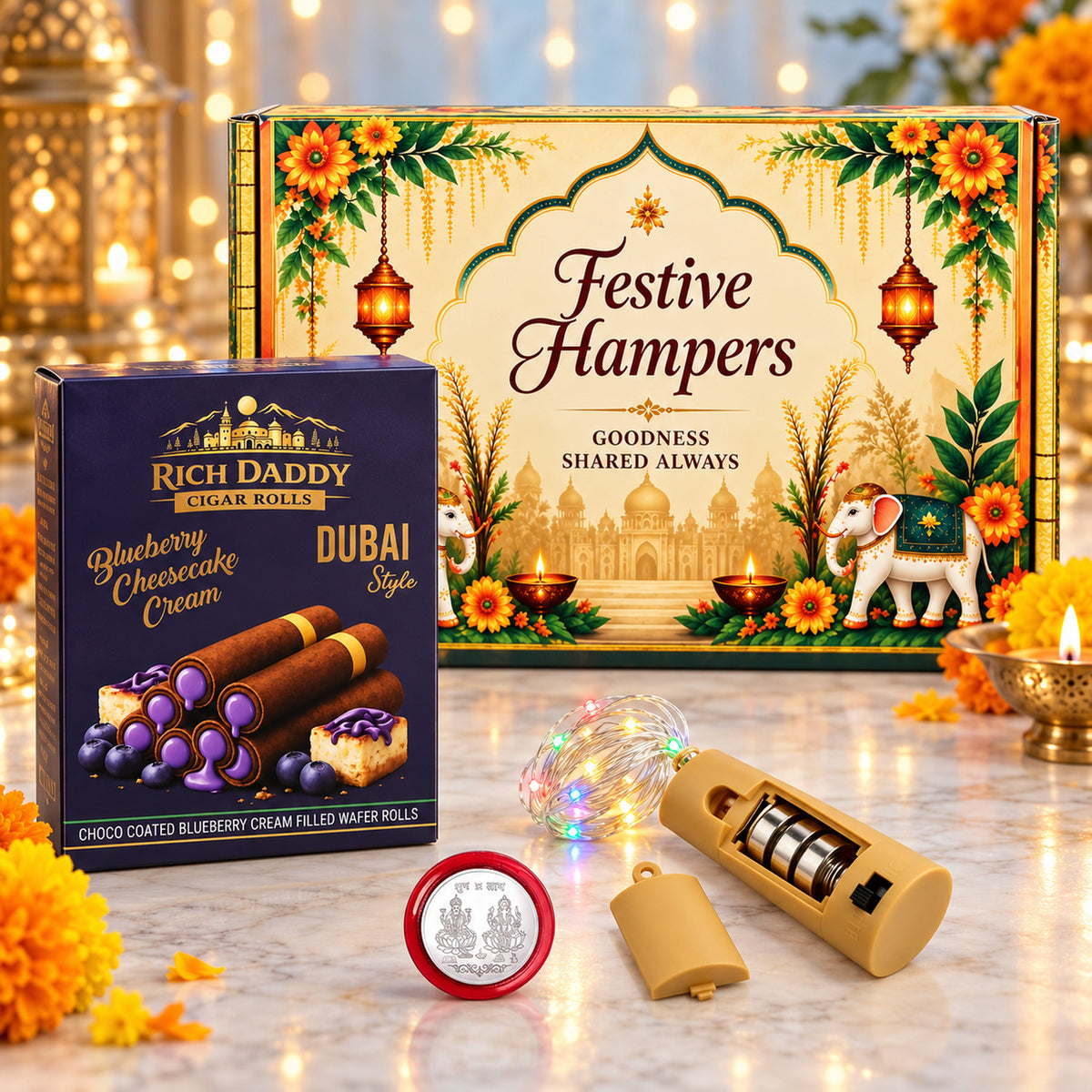 Copper Wire Lights Wafer Gift Hamper