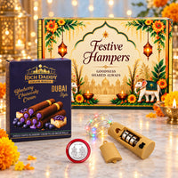 Multicolour Copper Wire Lights & Blueberry Cheesecake Wafer Rolls Festive Gift Hamper