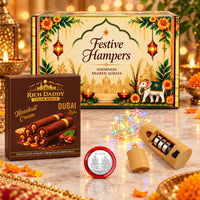Multicolour Copper Wire Lights & Hazelnut Wafer Rolls Festive Gift Hamper