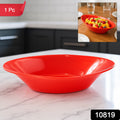 Plastic Marin Serving Bowl – Deep Oval Red Glossy Finish