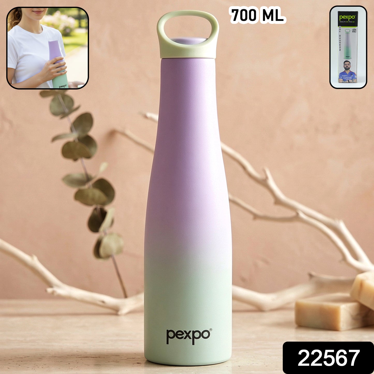 Pexpo Morocco Hot & Cold Vacuum Insulated Stainless Steel Water Bottle 700 ML