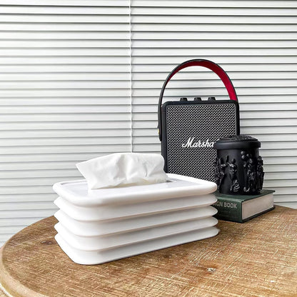 Simple Silicone Tissue Holder Cube / Cylinder Tissue Box for Bathroom, Office