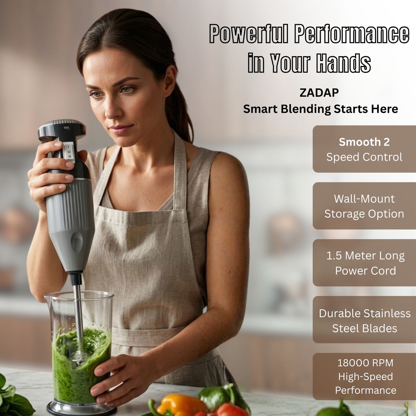 ZADAP RHB-131 Prime 250W Hand Blender (Black)