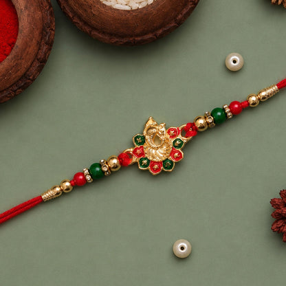 Ganesha Rakhi Beads and Stone Work for Raksha Bandhan (5pcs)