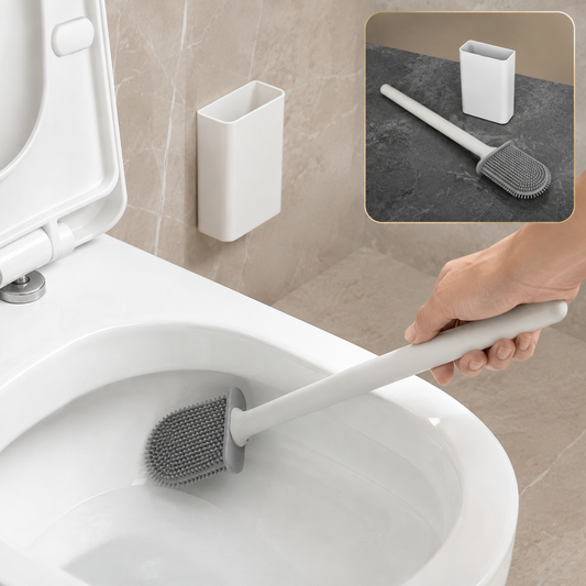 Silicone Toilet Brush – Wall-Mounted, Anti-Drip Cleaner | Velvet Wipe