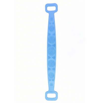 Silicone back scrubber showing benefits and uses