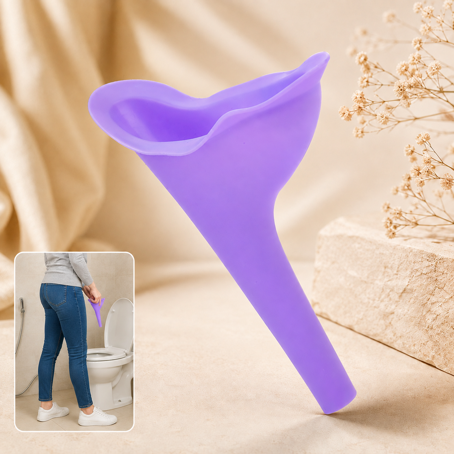 Female Urinal Funnel – Portable Reusable Silicone | Velvet Wellness