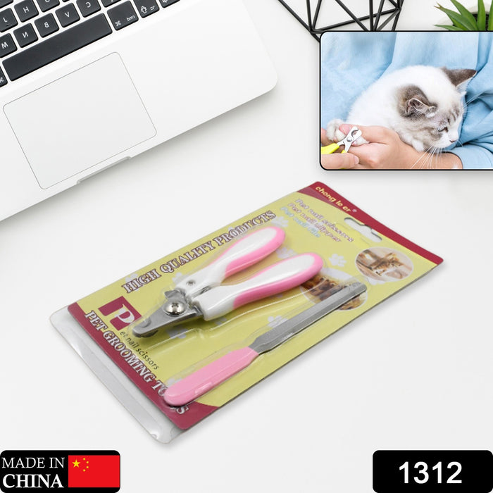 Pet Nail Clipper Set, Cat Dog Stainless Steel Nail Clippers, Teddy Golden Retriever Trimming Beauty Pet Nails Cutting Tool Non‑Slip Lightweight for Birds for Dogs for Puppies for Kittens