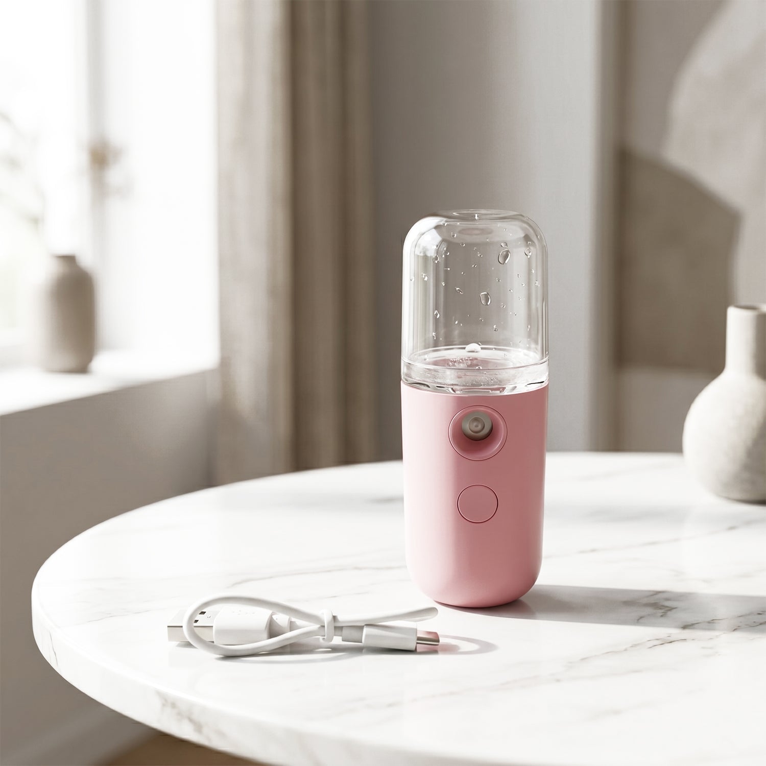 Mini Nano Mist Sprayer USB Rechargeable Portable Face Steamer Humidifier (1 Pc)