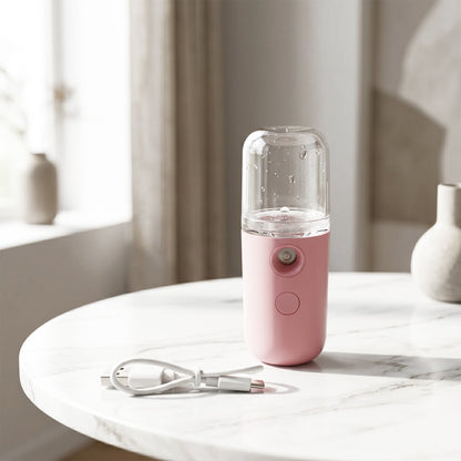 Mini Nano Mist Sprayer USB Rechargeable Portable Face Steamer Humidifier (1 Pc)