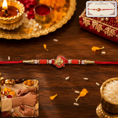 Mini Lord Ganesha Rakhi Traditional Designer Gift for Brother (5pcs)
