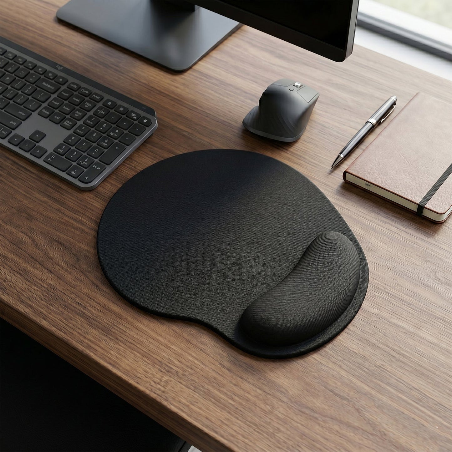 Ergonomic Gaming Mouse Pad with Gel Wrist Rest Support Non Slip Base (1 Pc)
