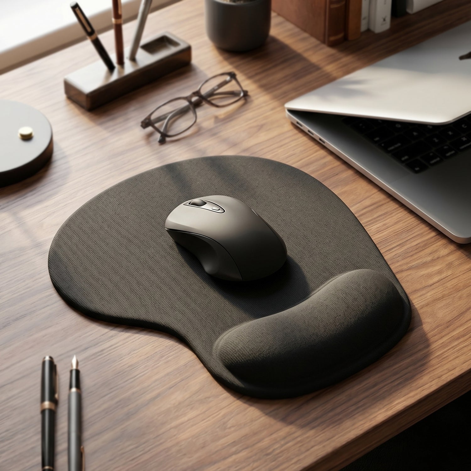 Ergonomic Gaming Mouse Pad with Gel Wrist Rest Support Non Slip Base (1 Pc)
