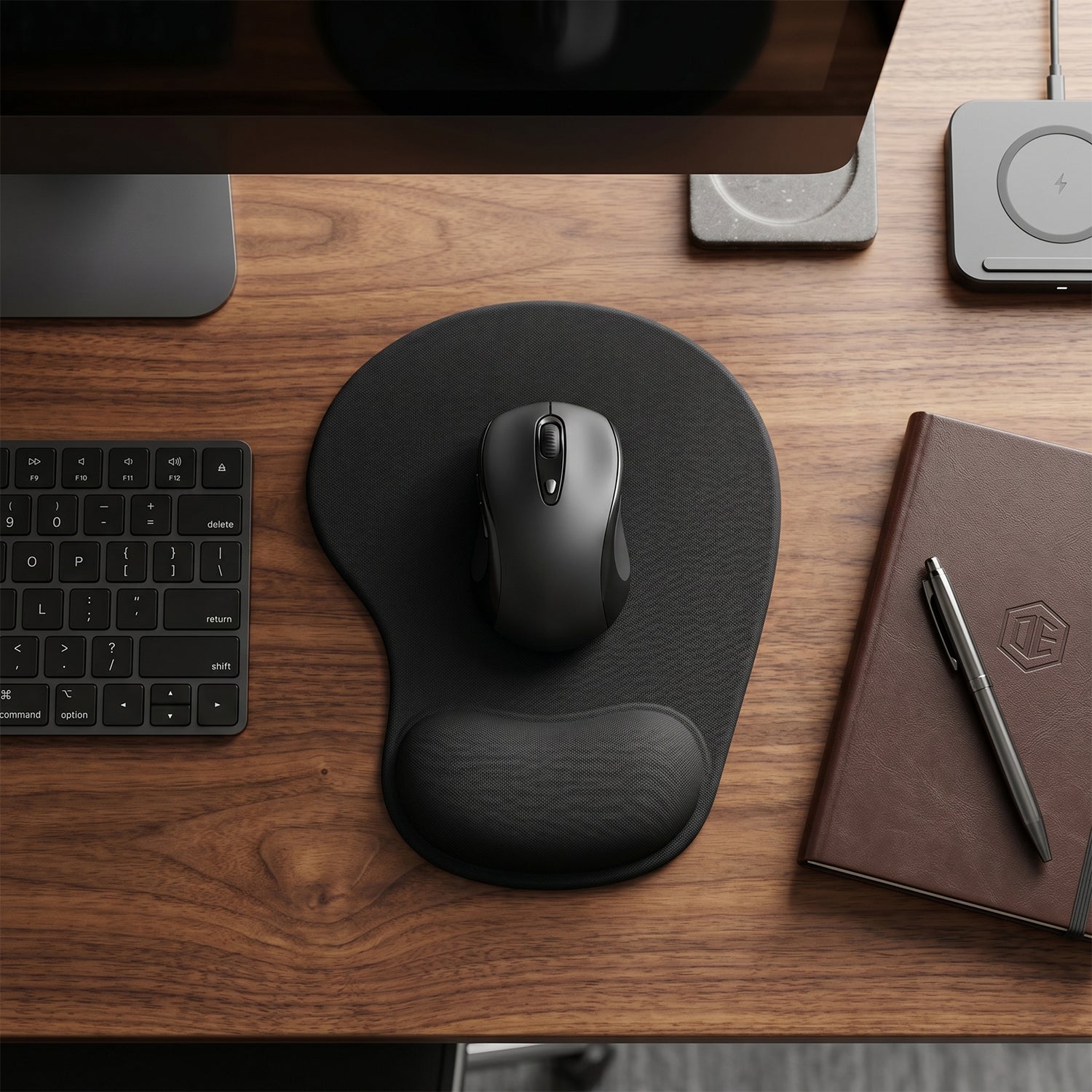 Ergonomic Gaming Mouse Pad with Gel Wrist Rest Support Non Slip Base (1 Pc)