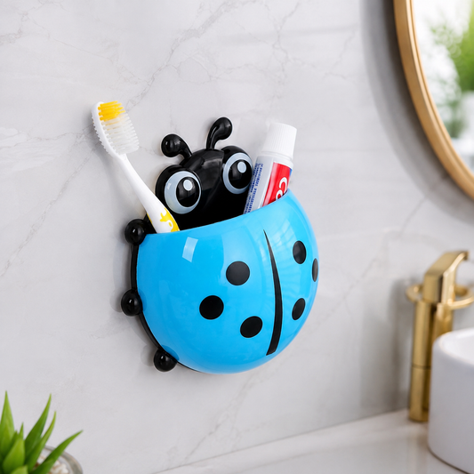 Ladybug Toothbrush Holder – Suction Hook Bathroom Organizer | BrushedUp